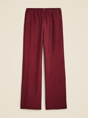 J.Crew Burgundy Wide Leg Stratus Pant